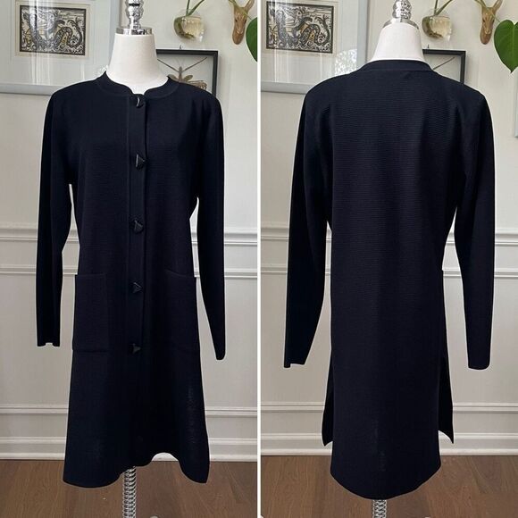 Exclusively Misook Cardigan Blazer Tunic Dress Black XS ￼ - Picture 1 of 12
